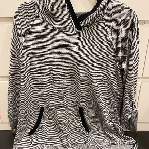 Calvin Klein size L black and white stripped sweater - Picture 2 of 4